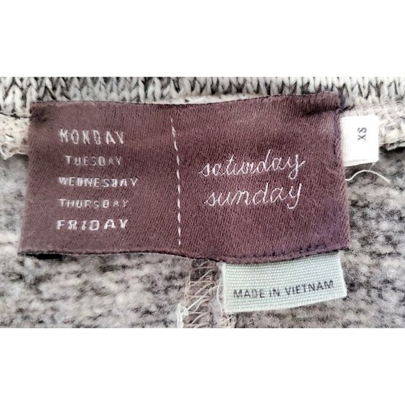 ANTHROPOLOGIE Saturday Sunday Sweater Hi-Lo Heather Gray Space Dye Cowl Neck XS - Picture 8 of 8